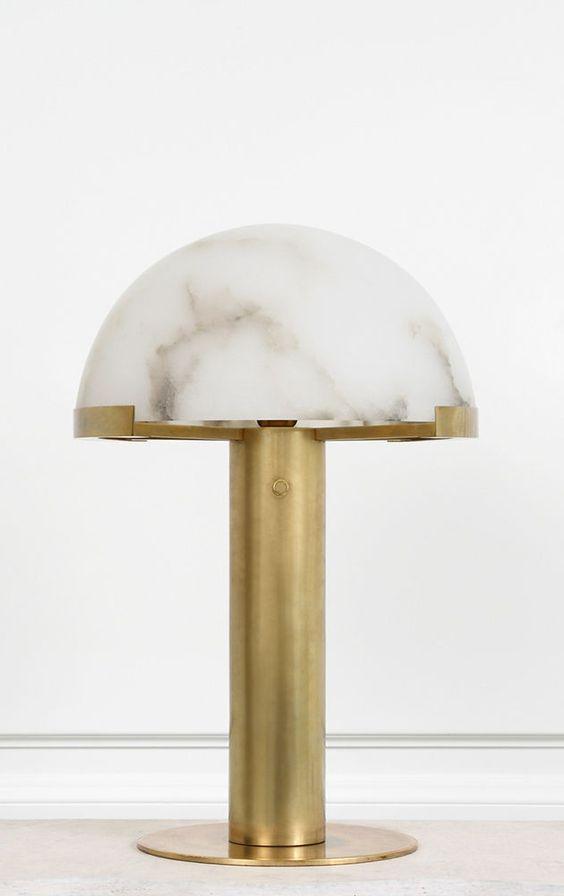 Contemporary Alabaster Stone Table Lamp with Bronze Finish for Luxury Bedroom and Office Lighting