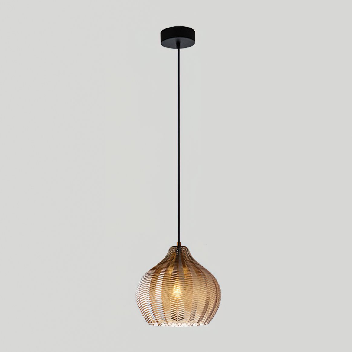 modern-ribbed-glass-pendant-light-with-melon-shade-for-dining-room
