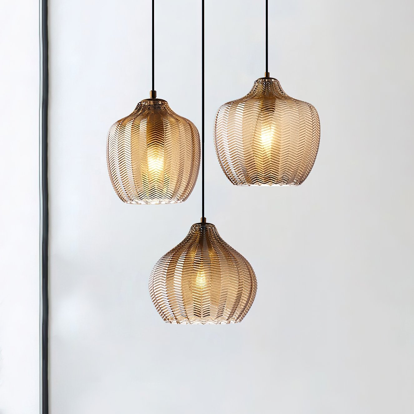 modern-ribbed-glass-pendant-light-with-melon-shade-for-dining-room