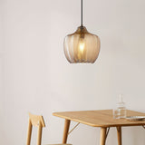 modern-ribbed-glass-pendant-light-with-melon-shade-for-dining-room