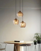 modern-ribbed-glass-pendant-light-with-melon-shade-for-dining-room