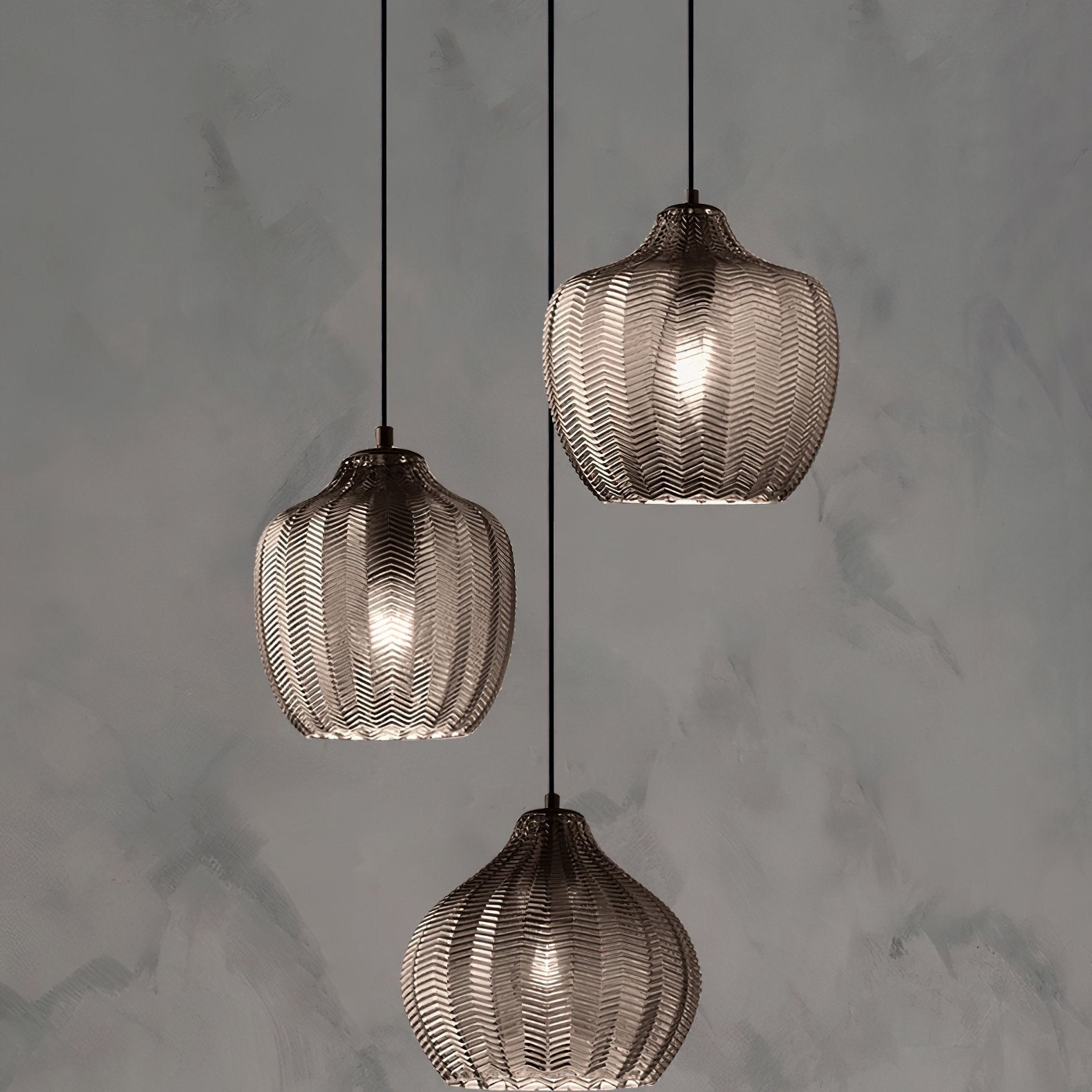 modern-ribbed-glass-pendant-light-with-melon-shade-for-dining-room