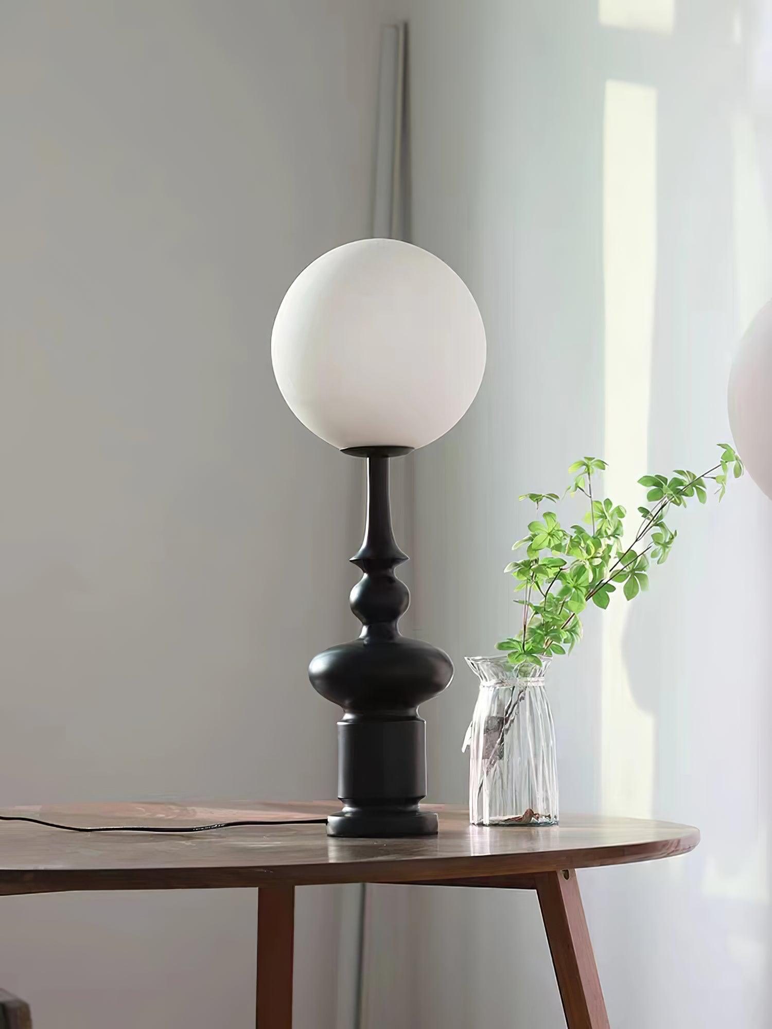 Architectural Roman Column Accent Lamp Elegant Resin and Glass Table Light