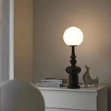 Architectural Roman Column Accent Lamp Elegant Resin and Glass Table Light