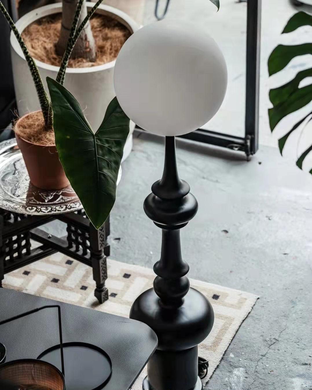 Architectural Roman Column Accent Lamp Elegant Resin and Glass Table Light