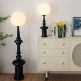 Architectural Roman Column Accent Lamp Elegant Resin and Glass Table Light