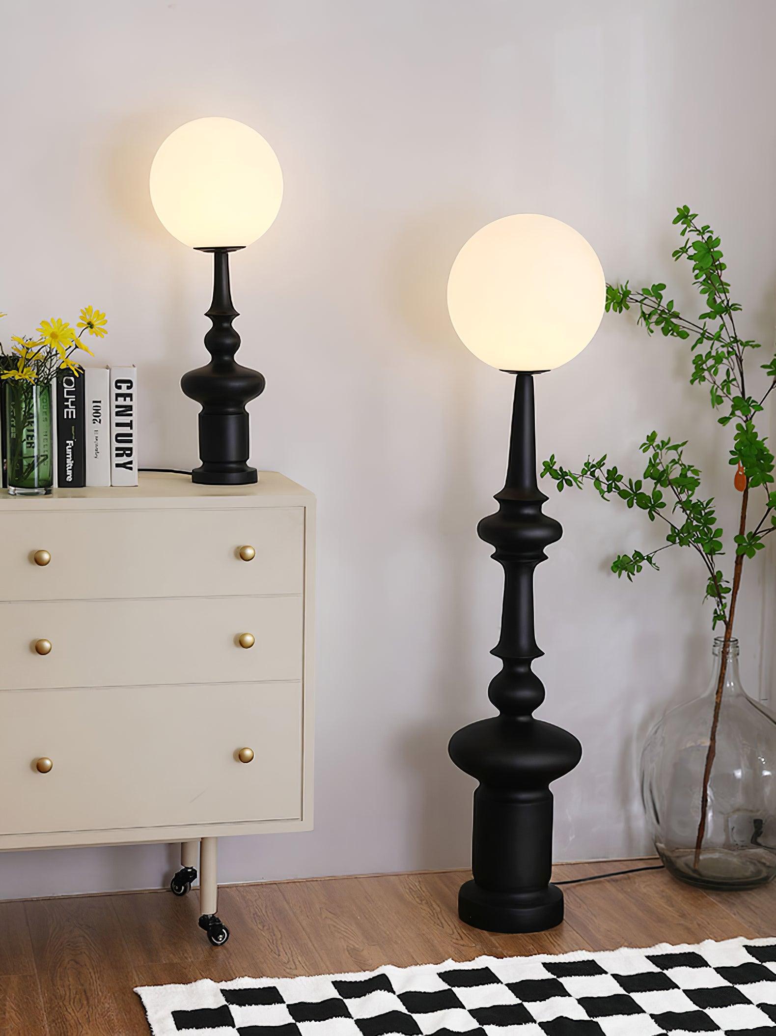 Architectural Roman Column Accent Lamp Elegant Resin and Glass Table Light