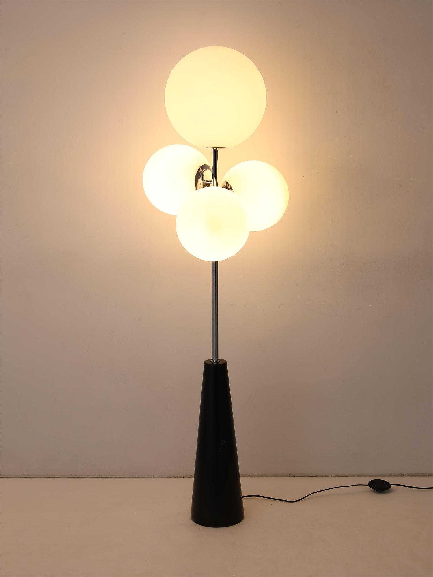 Decorative Melting Glass Column Floor Lamp Standing Light with Marble Base