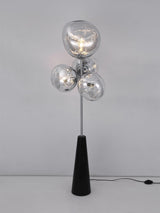 Decorative Melting Glass Column Floor Lamp Standing Light with Marble Base