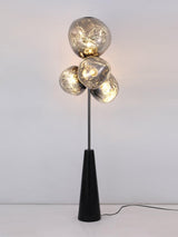 Decorative Melting Glass Column Floor Lamp Standing Light with Marble Base