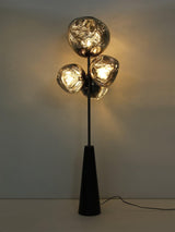 Decorative Melting Glass Column Floor Lamp Standing Light with Marble Base