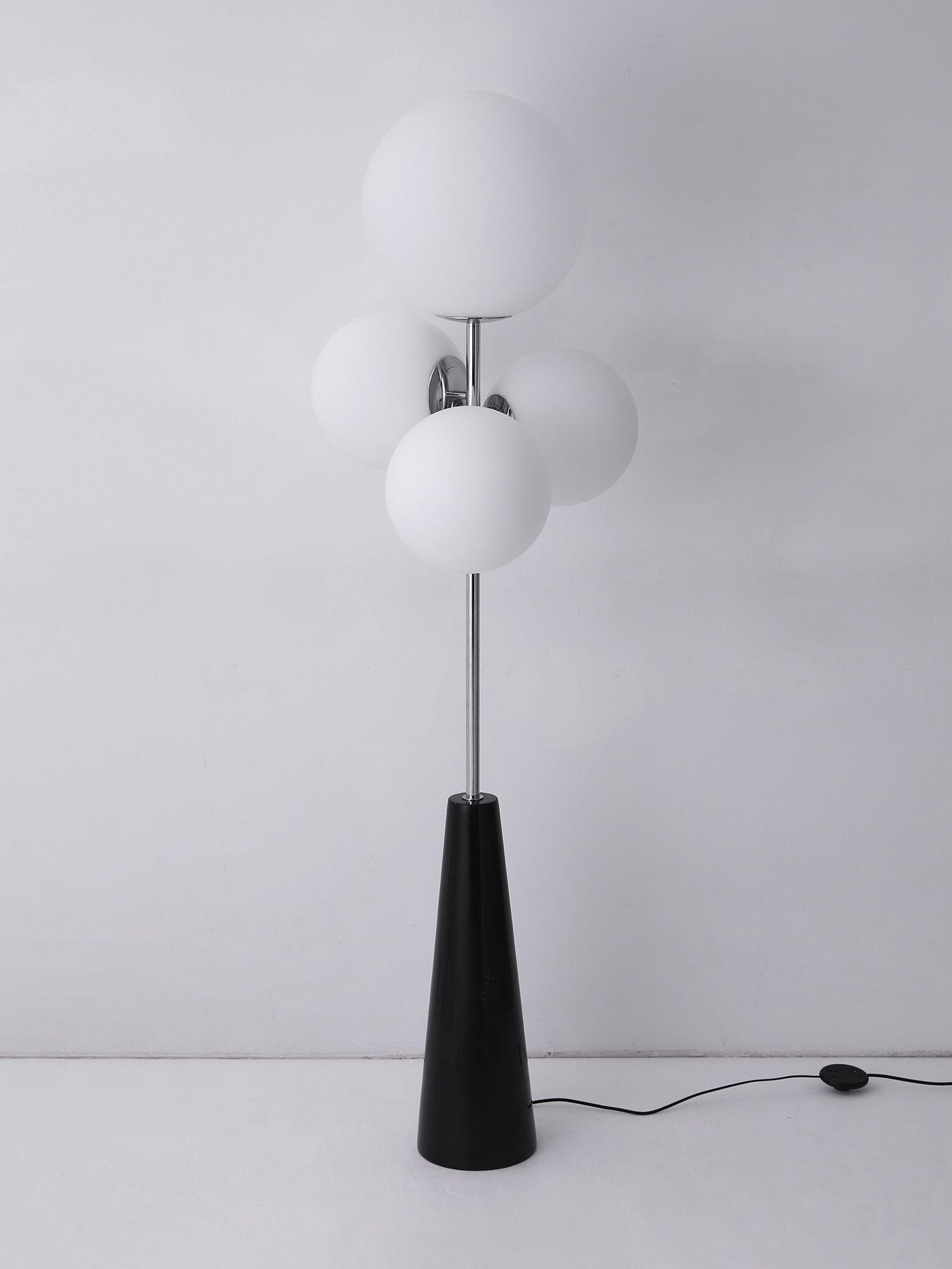 Decorative Melting Glass Column Floor Lamp Standing Light with Marble Base