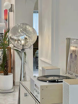 Modern Melt Glass Cone Floor Lamp Tall Decorative Standing Light