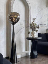 Modern Melt Glass Cone Floor Lamp Tall Decorative Standing Light