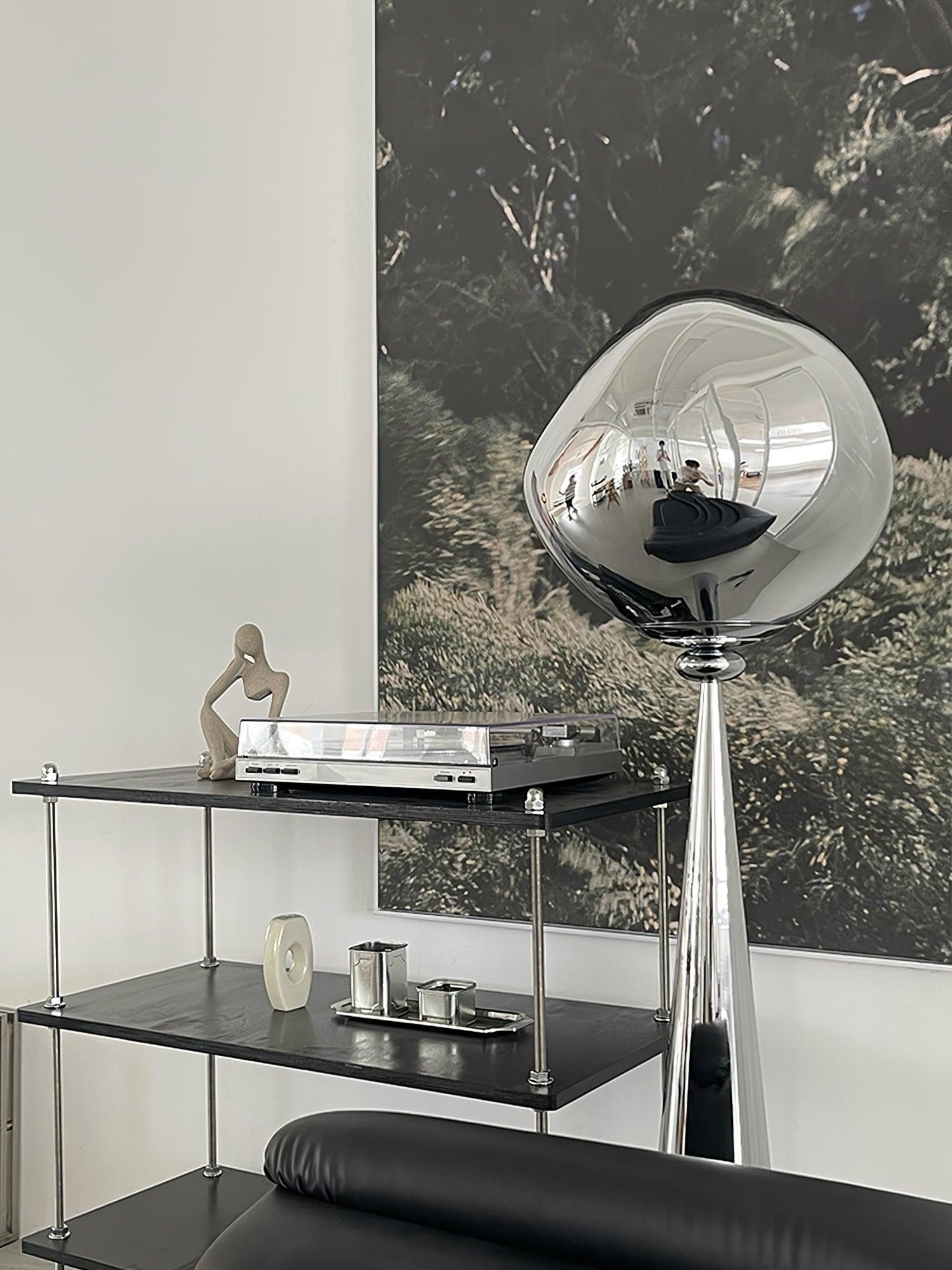 Modern Melt Glass Cone Floor Lamp Tall Decorative Standing Light