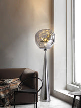 Modern Melt Glass Cone Floor Lamp Tall Decorative Standing Light