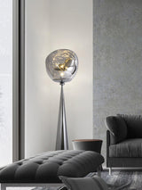 Modern Melt Glass Cone Floor Lamp Tall Decorative Standing Light
