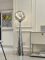 Modern Melt Glass Cone Floor Lamp Tall Decorative Standing Light