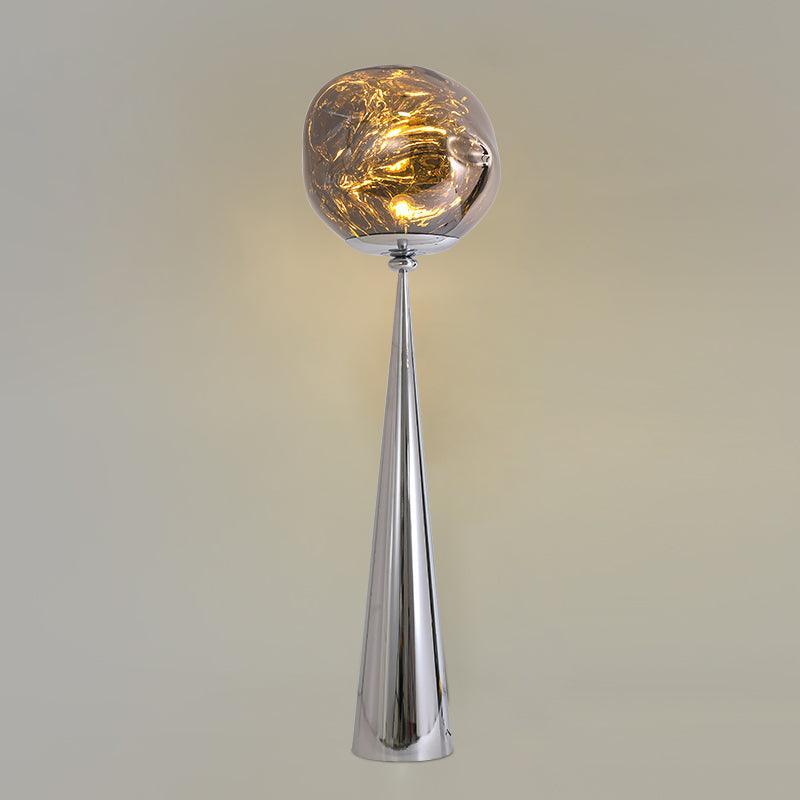 Modern Melt Glass Cone Floor Lamp Tall Decorative Standing Light