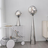 Modern Melt Glass Cone Floor Lamp Tall Decorative Standing Light