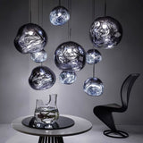 Multi Head Lava Melting Glass Pendant Light Round Ceiling Chandelier for Modern Interiors