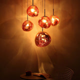 Multi Head Lava Melting Glass Pendant Light Round Ceiling Chandelier for Modern Interiors