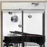 Multi Head Lava Melting Glass Pendant Light Round Ceiling Chandelier for Modern Interiors