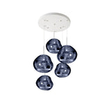 Multi Head Lava Melting Glass Pendant Light Round Ceiling Chandelier for Modern Interiors