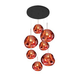 Multi Head Lava Melting Glass Pendant Light Round Ceiling Chandelier for Modern Interiors