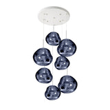Multi Head Lava Melting Glass Pendant Light Round Ceiling Chandelier for Modern Interiors
