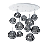 Multi Head Lava Melting Glass Pendant Light Round Ceiling Chandelier for Modern Interiors