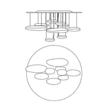 Modern Mercury Pebble LED Ceiling Lamp Sculptural Chrome Flush Mount Light Fixture