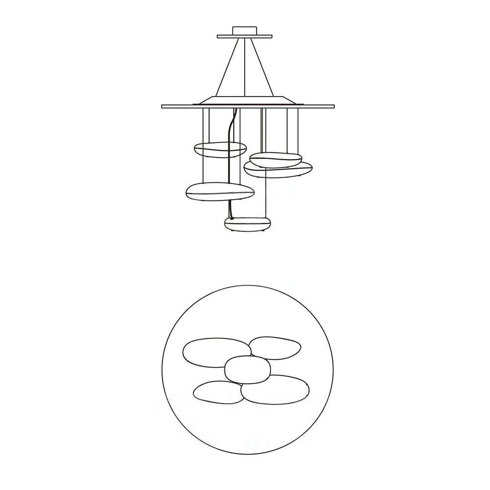 Modern Mercury Pebble LED Ceiling Lamp Sculptural Chrome Flush Mount Light Fixture