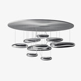 Modern Mercury Pebble LED Ceiling Lamp Sculptural Chrome Flush Mount Light Fixture