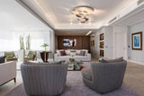 Modern Mercury Pebble LED Ceiling Lamp Sculptural Chrome Flush Mount Light Fixture