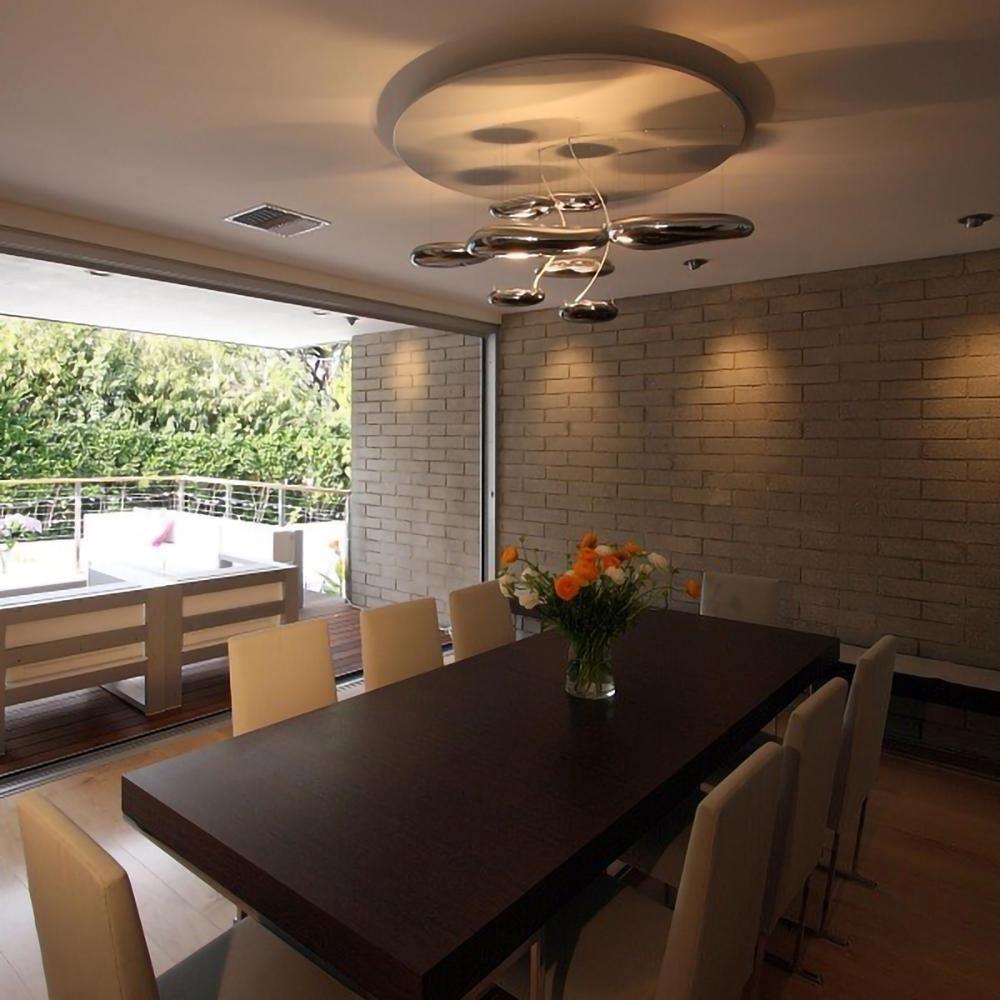 Modern Mercury Pebble LED Ceiling Lamp Sculptural Chrome Flush Mount Light Fixture