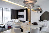 Modern Mercury Pebble LED Ceiling Lamp Sculptural Chrome Flush Mount Light Fixture