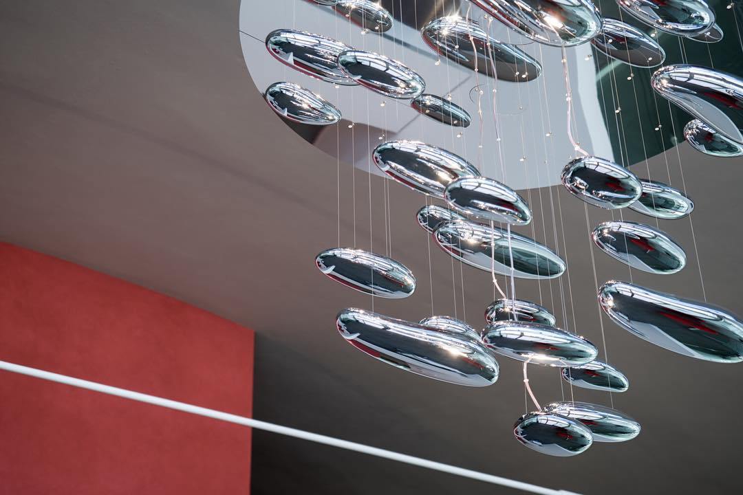 Modern Mercury Pebble LED Ceiling Lamp Sculptural Chrome Flush Mount Light Fixture