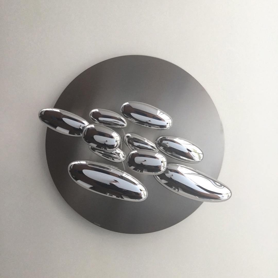 Modern Mercury Pebble LED Ceiling Lamp Sculptural Chrome Flush Mount Light Fixture