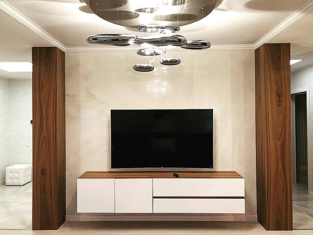 Modern Mercury Pebble LED Ceiling Lamp Sculptural Chrome Flush Mount Light Fixture