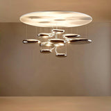 Modern Mercury Pebble LED Ceiling Lamp Sculptural Chrome Flush Mount Light Fixture