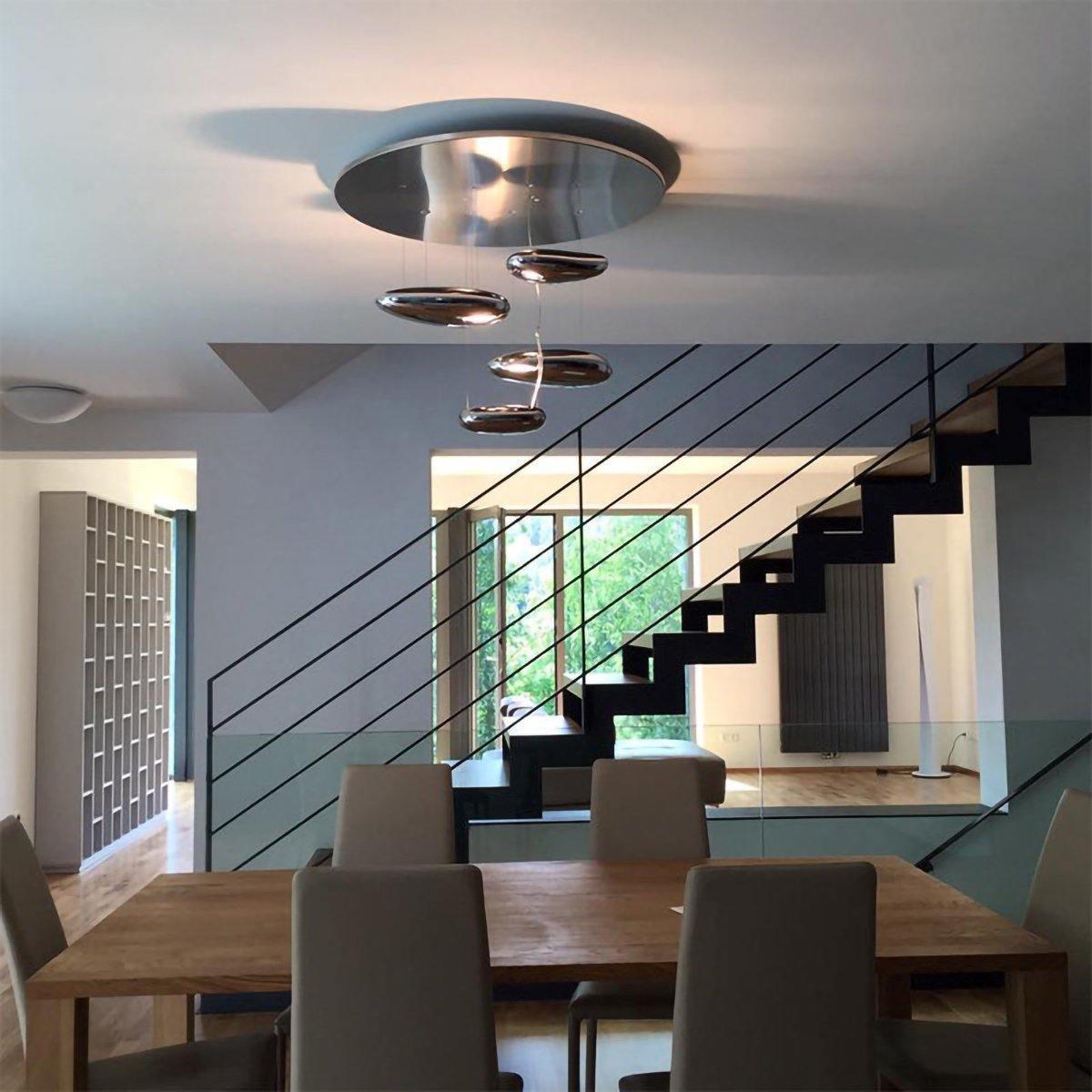 Modern Mercury Pebble LED Ceiling Lamp Sculptural Chrome Flush Mount Light Fixture