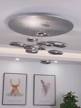 Modern Mercury Pebble LED Ceiling Lamp Sculptural Chrome Flush Mount Light Fixture