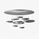 Modern Mercury Pebble LED Ceiling Lamp Sculptural Chrome Flush Mount Light Fixture