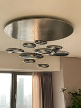 Modern Mercury Pebble LED Ceiling Lamp Sculptural Chrome Flush Mount Light Fixture