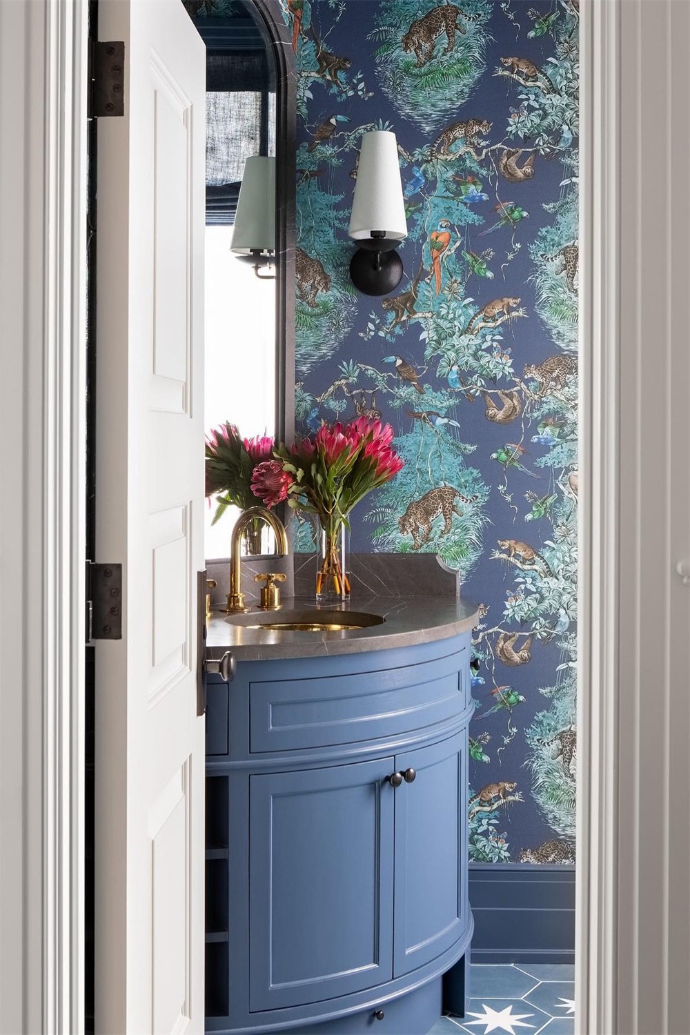 elegant-mid-century-brass-wall-sconce-with-conical-fabric-shade-for-bedroom-and-hallway
