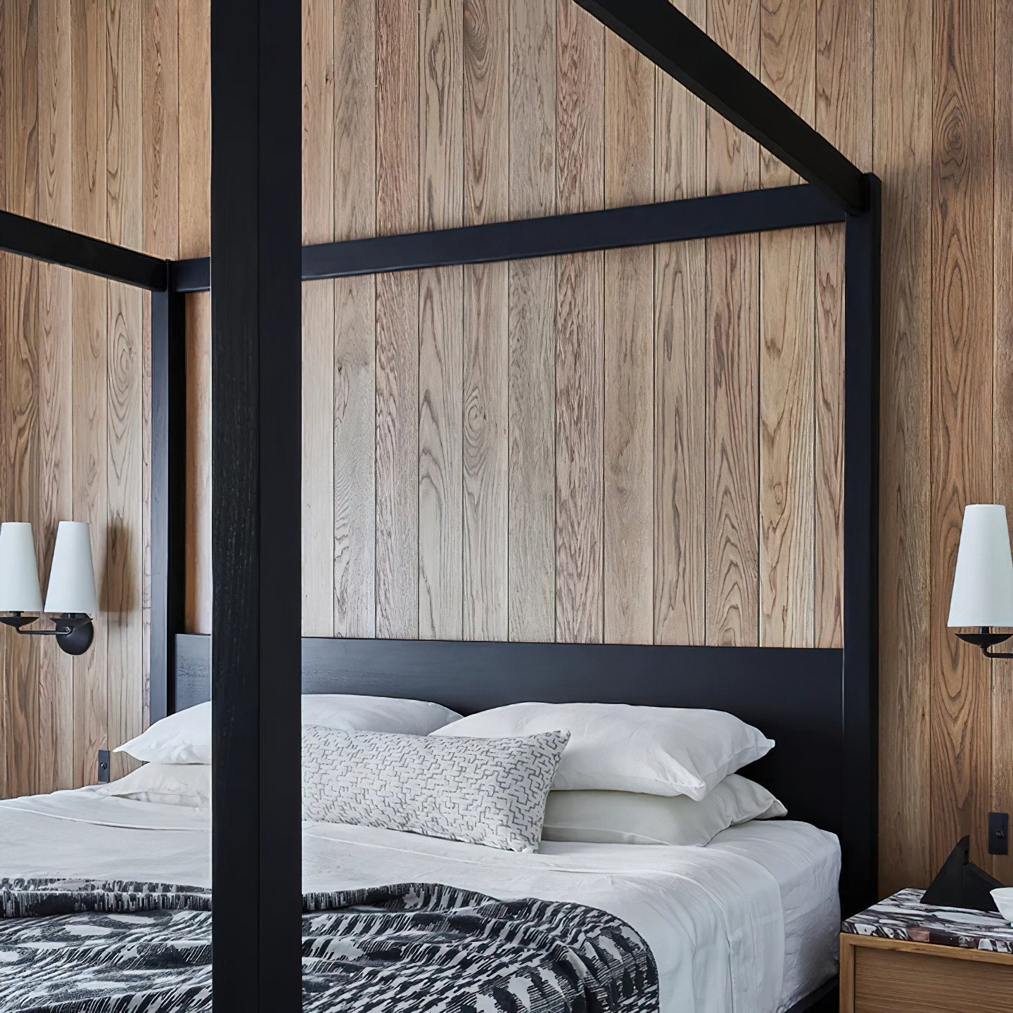 elegant-mid-century-brass-wall-sconce-with-conical-fabric-shade-for-bedroom-and-hallway