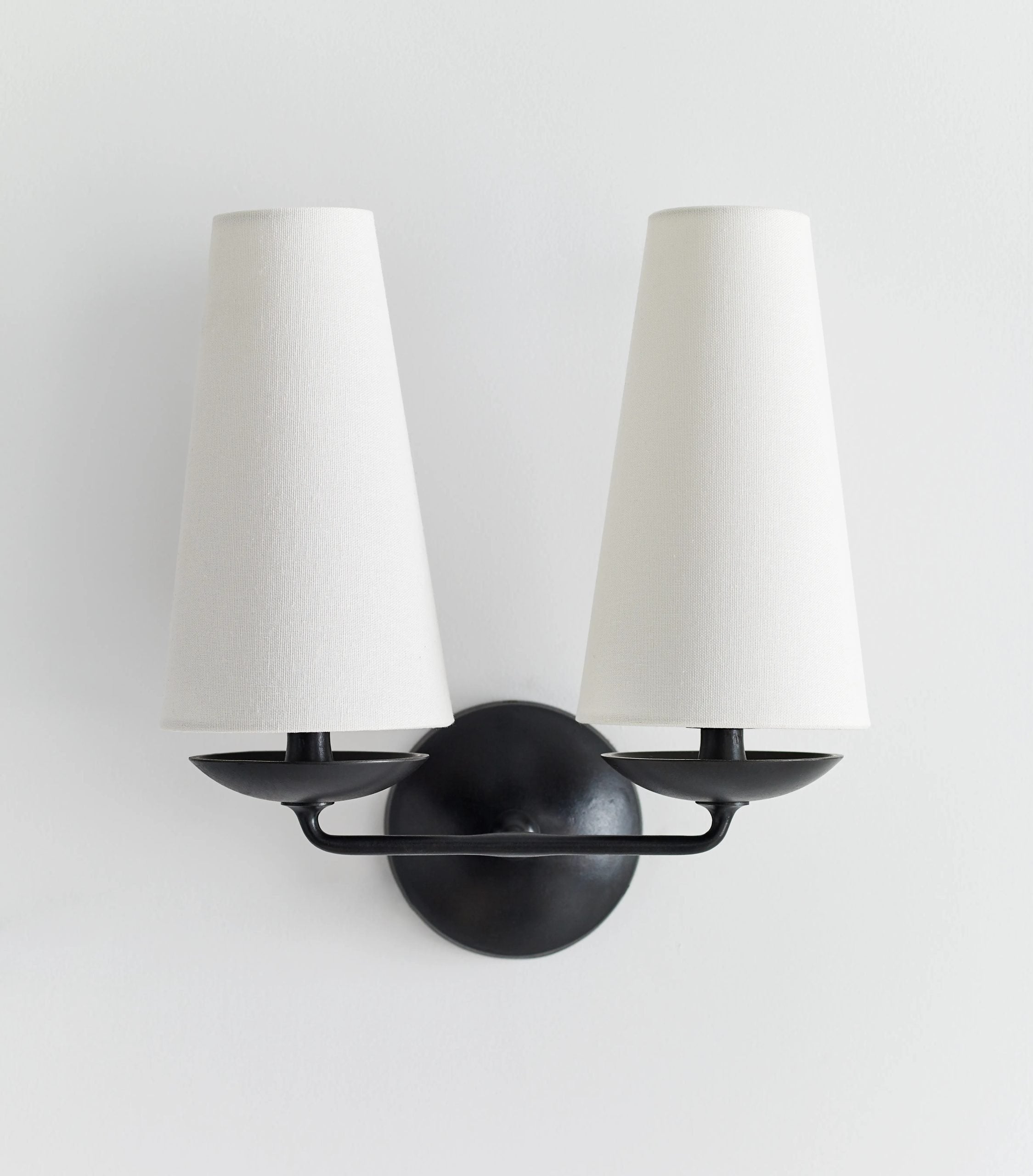 elegant-mid-century-brass-wall-sconce-with-conical-fabric-shade-for-bedroom-and-hallway