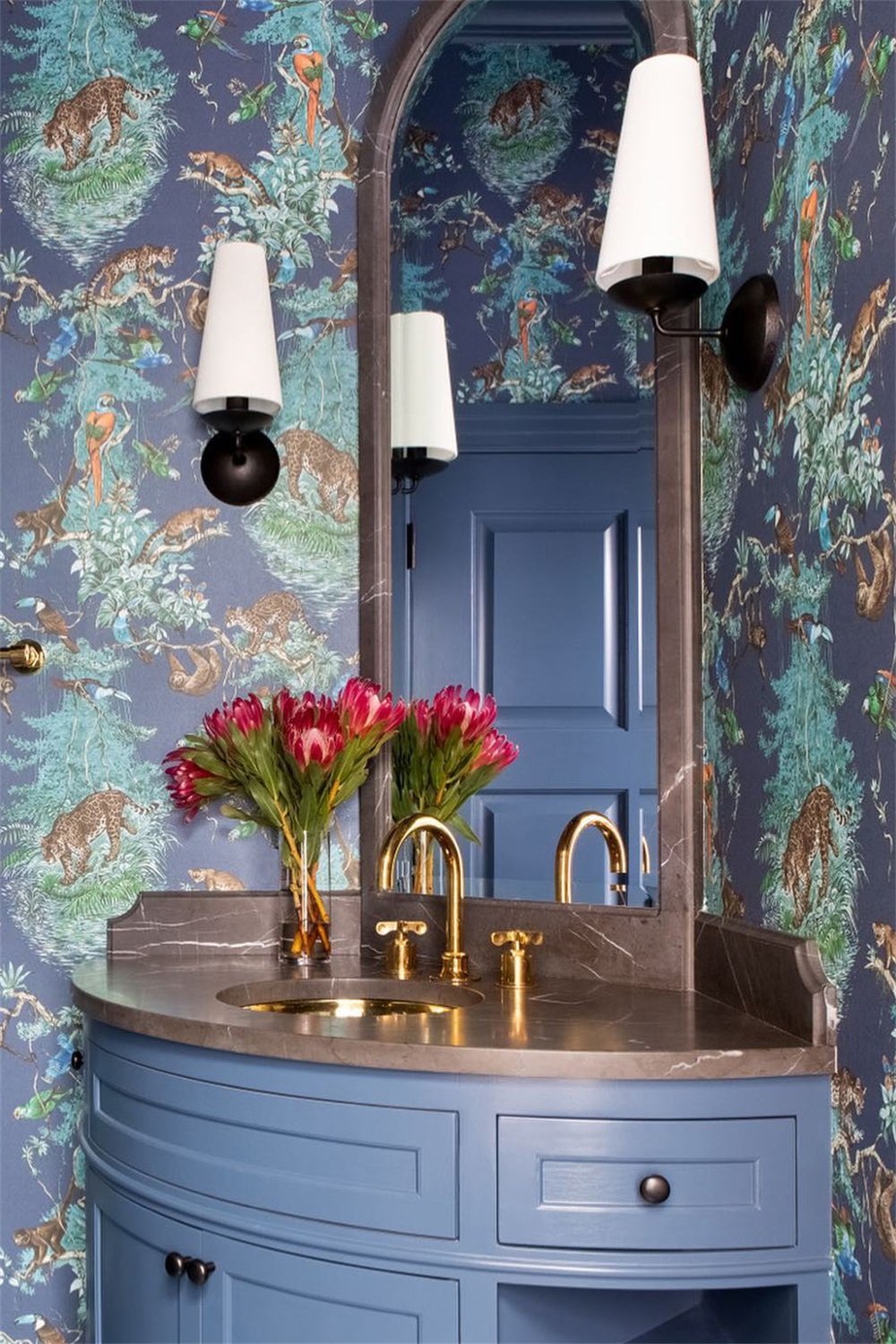 elegant-mid-century-brass-wall-sconce-with-conical-fabric-shade-for-bedroom-and-hallway