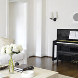 elegant-mid-century-brass-wall-sconce-with-conical-fabric-shade-for-bedroom-and-hallway